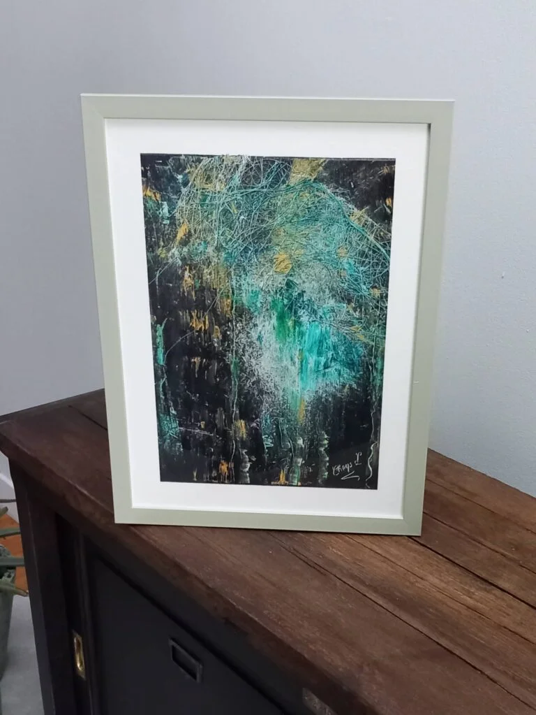 Reproduction de l'œuvre "Forêt" sous cadre de Chrys L en impression giclée